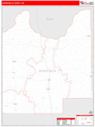 Roger Mills County, OK Digital Map Red Line Style